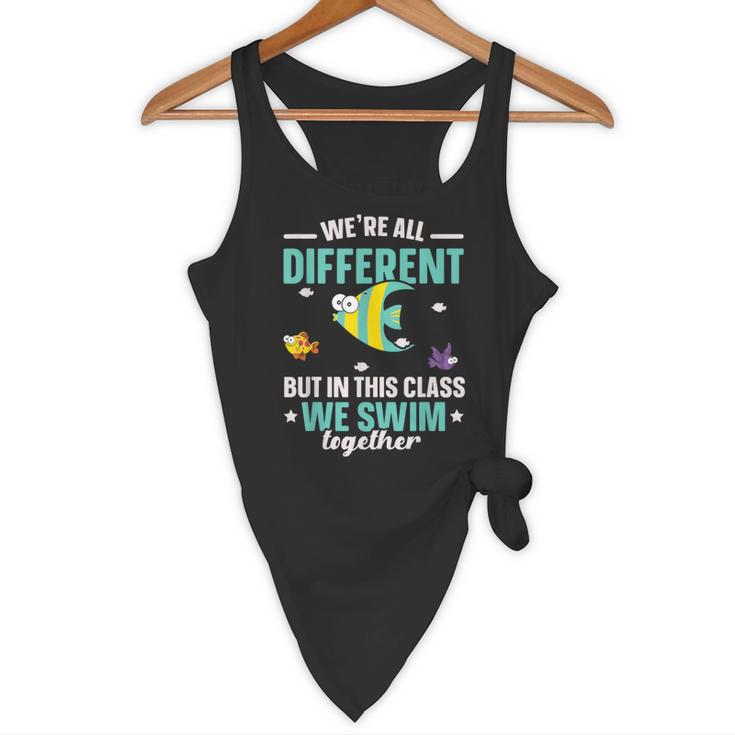 Teacher We All Different But In This Class We Swim Together Flowy Tank, novelty gifts, funny gifts Teacher We All Different But In This Class We Swim Together Flowy Tank, novelty gifts, funny gifts