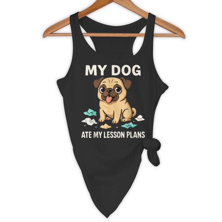 Teacher My Dog Ate My Lesson Plans School Staff Flowy Tank, novelty gifts, funny gifts