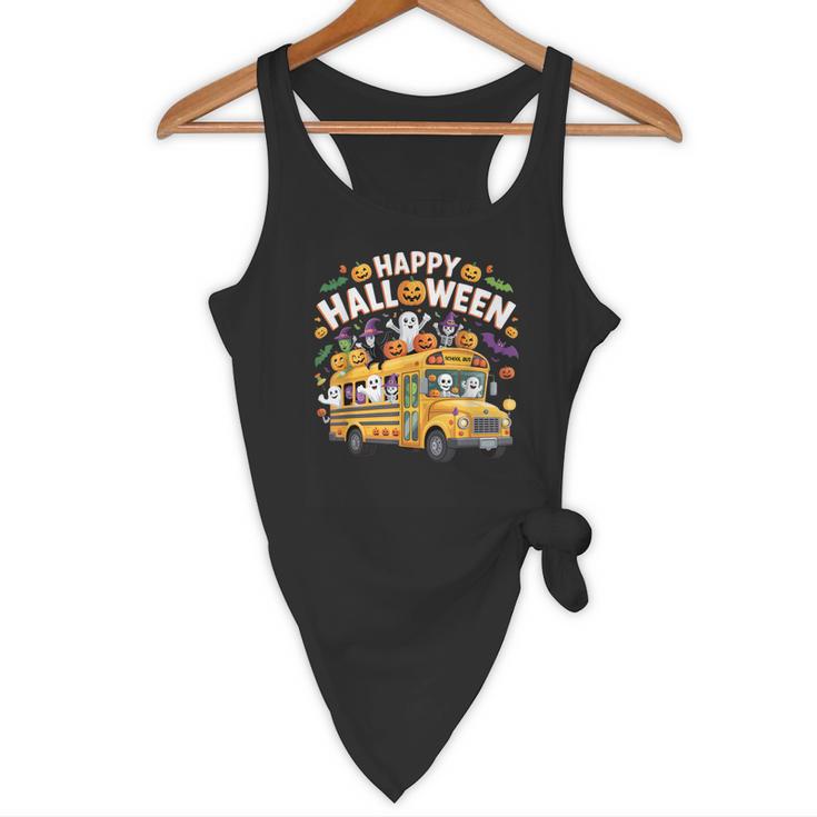 Teacher Halloween School Bus Driver Cute Ghost Witch Party Flowy Tank, novelty gifts, funny gifts