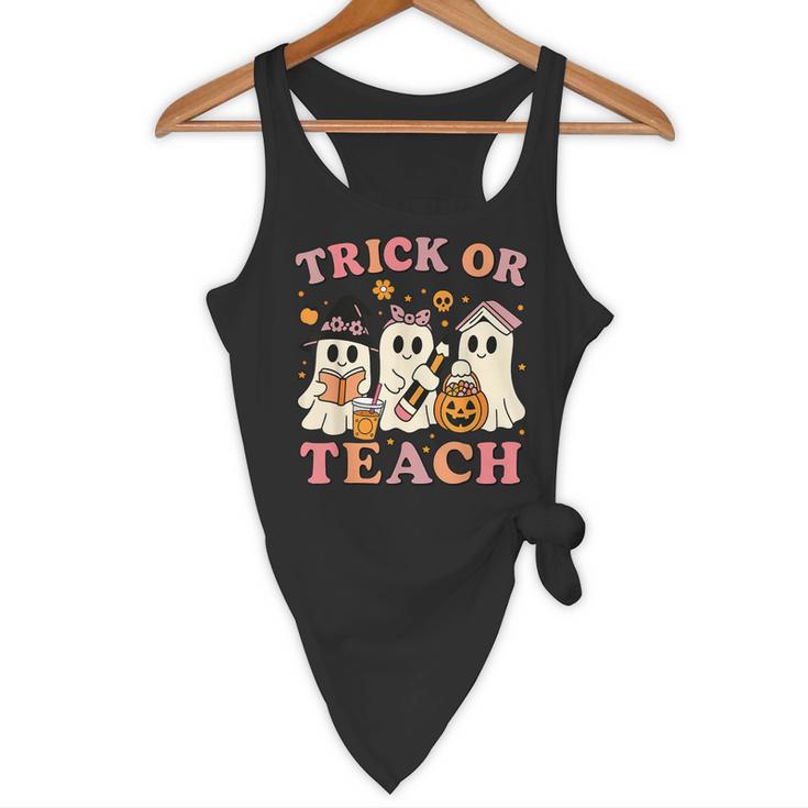 Teacher Halloween Trick Or Teach Cute Ghost Coffee Pumpkins Flowy Tank, novelty gifts, funny gifts Teacher Halloween Trick Or Teach Cute Ghost Coffee Pumpkins Flowy Tank, novelty gifts, funny gifts