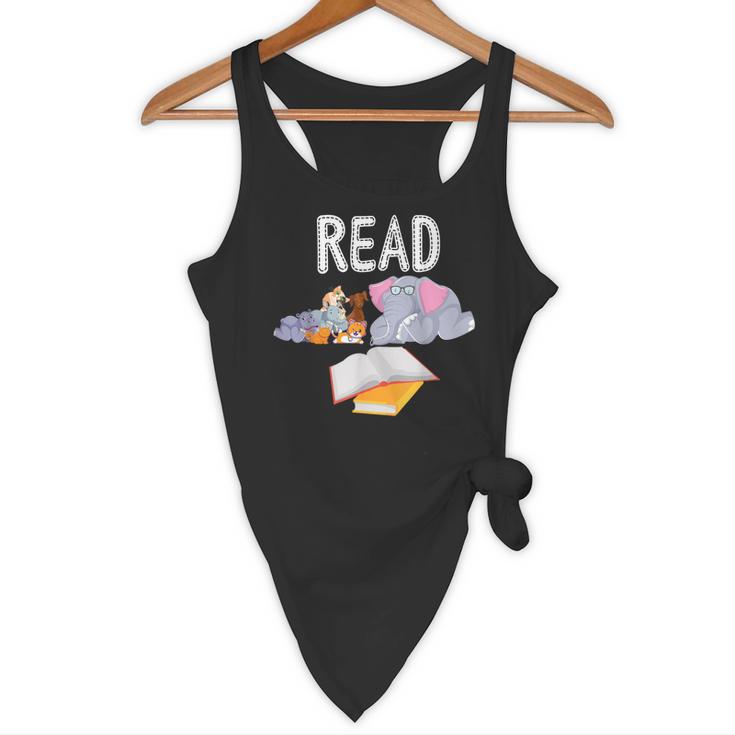 Teacher Library Read Book Club Piggie Elephant Pigeons Men Women Kids Flowy Tank, novelty gifts, funny gifts