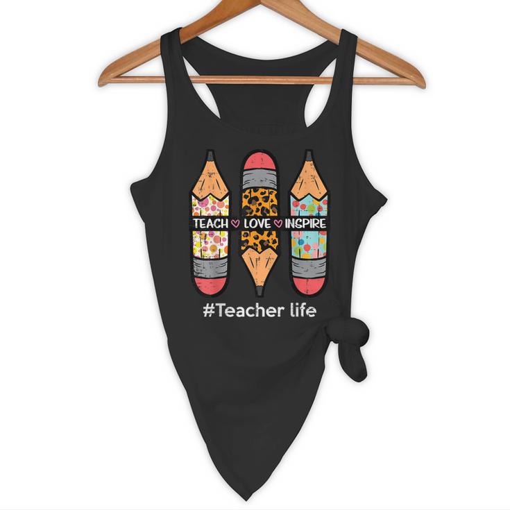 Teacher Life Teach Love Inspire Pencils Inspirational Women Flowy Tank, novelty gifts, funny gifts Teacher Life Teach Love Inspire Pencils Inspirational Women Flowy Tank, novelty gifts, funny gifts
