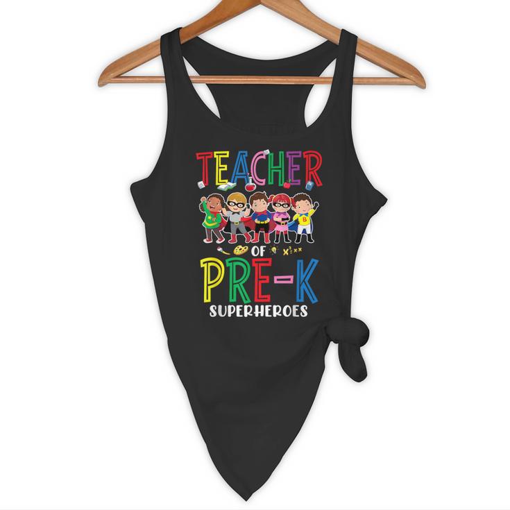 Teacher Of Pre K Superheroes Teacher New School Year Men Women Flowy Tank, novelty gifts, funny gifts