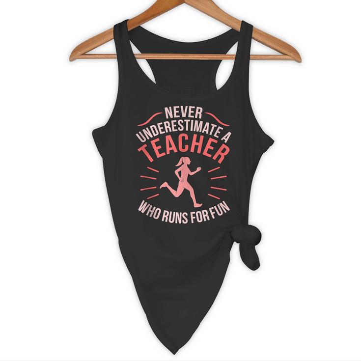 Teacher Who Runs Half Marathon Runner Running Lover Graphic Flowy Tank, novelty gifts, funny gifts