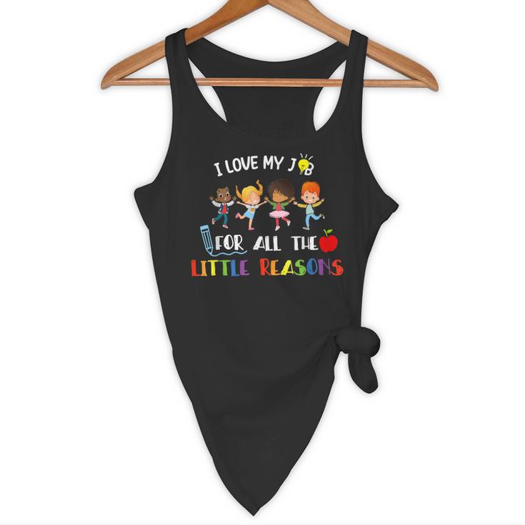 Teacher Shirt I Love My Job For All The Little Reasons Flowy Tank, novelty gifts, funny gifts