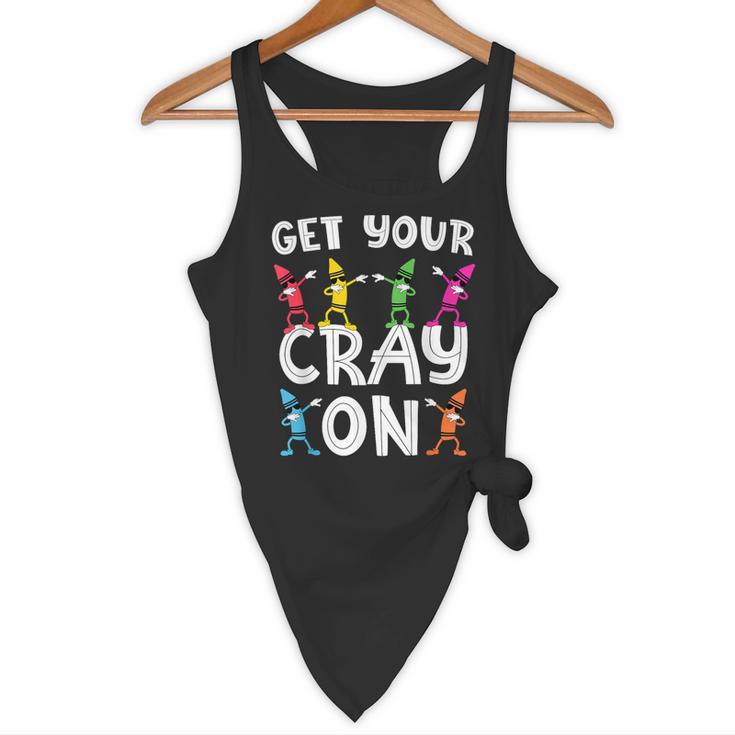 Teacher's Get Your Cray On Dabbing Crayons Flowy Tank, novelty gifts, funny gifts Teacher's Get Your Cray On Dabbing Crayons Flowy Tank, novelty gifts, funny gifts