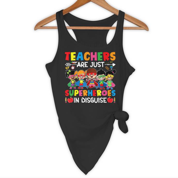 Teachers Are Just Superheroes In Disguise Back To School Flowy Tank, novelty gifts, funny gifts