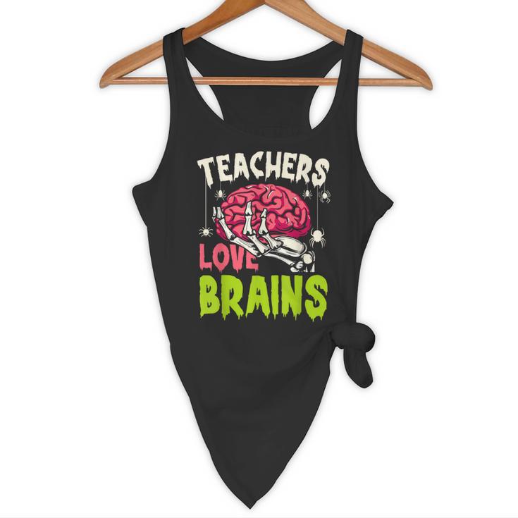 Teachers Love Brains Skeleton Halloween Teacher Funny Flowy Tank, novelty gifts, funny gifts Teachers Love Brains Skeleton Halloween Teacher Funny Flowy Tank, novelty gifts, funny gifts