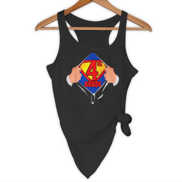 Teachers Are Superheroes 4th Grade Super Teacher Staff Men Women Flowy Tank, novelty gifts, funny gifts