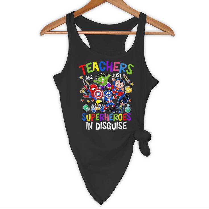 Teachers Are Superheroes Back To School Flowy Tank, novelty gifts, funny gifts