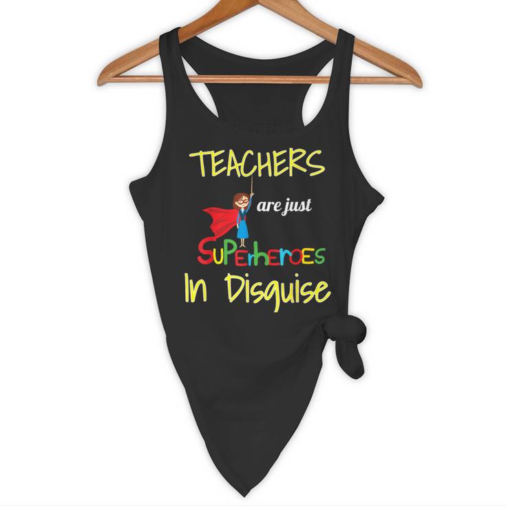 Teachers Are Superheroes First Day School T-Shirt Flowy Tank, novelty gifts, funny gifts