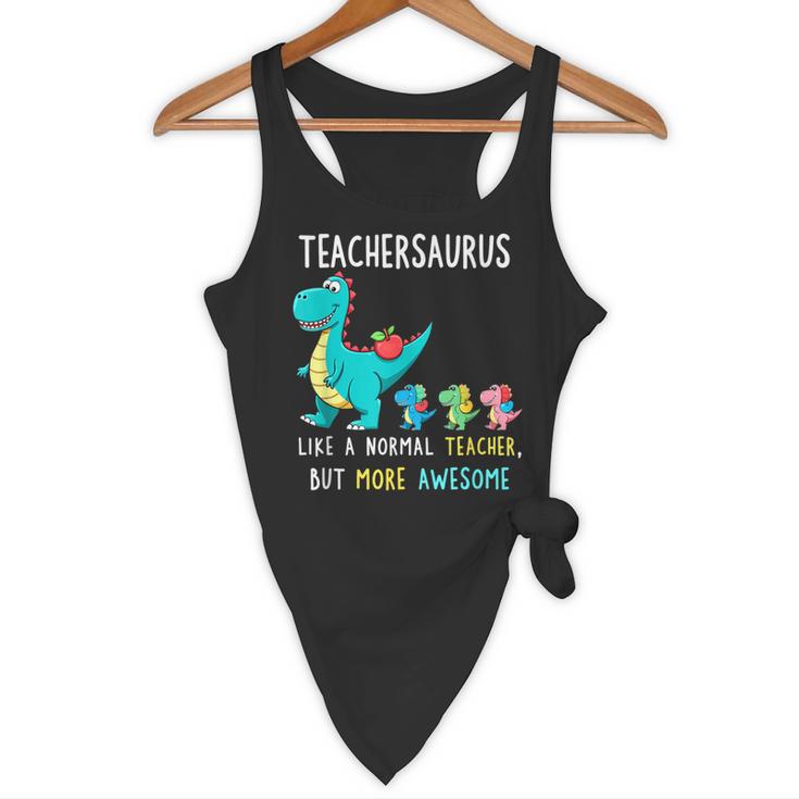 Teachersaurus Like A Normal Teacher But More Awesome Flowy Tank, novelty gifts, funny gifts
