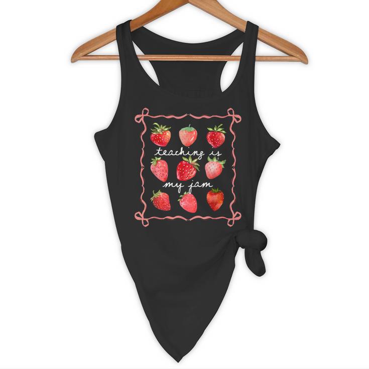 Teaching Is My Jam Strawberry Kinder Team Teacher Flowy Tank, novelty gifts, funny gifts Teaching Is My Jam Strawberry Kinder Team Teacher Flowy Tank, novelty gifts, funny gifts