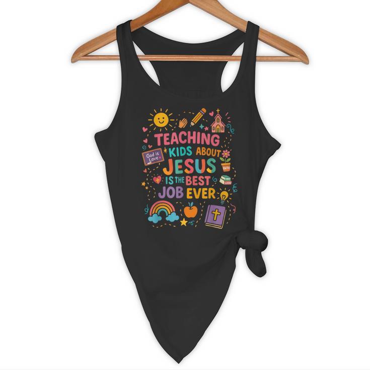 Teaching Kids About Jesus Is The Best Job Ever Bible Teacher Flowy Tank, novelty gifts, funny gifts Teaching Kids About Jesus Is The Best Job Ever Bible Teacher Flowy Tank, novelty gifts, funny gifts