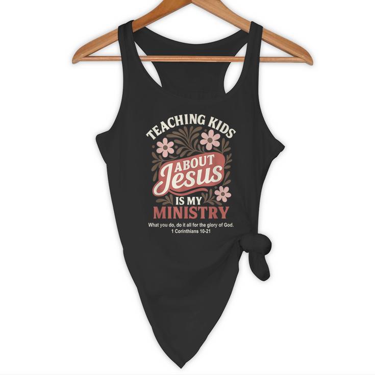 Teaching Kids About Jesus Is My Ministry Christian Teacher Flowy Tank, novelty gifts, funny gifts Teaching Kids About Jesus Is My Ministry Christian Teacher Flowy Tank, novelty gifts, funny gifts