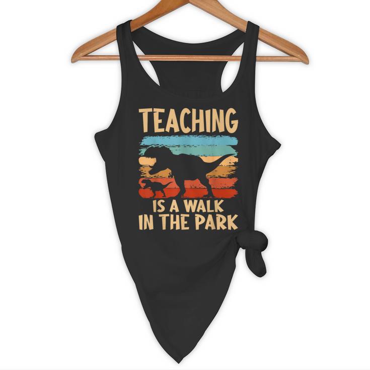 Teaching Is a Walk In Park Dinosaur Teacher Flowy Tank, novelty gifts, funny gifts Teaching Is a Walk In Park Dinosaur Teacher Flowy Tank, novelty gifts, funny gifts