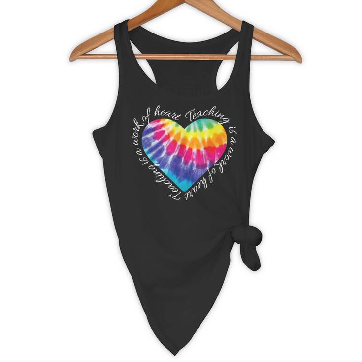 Teaching Is a Work Of Heart Tie Dye Hippie For Teacher For Men Women Girls Kids Flowy Tank, novelty gifts, funny gifts