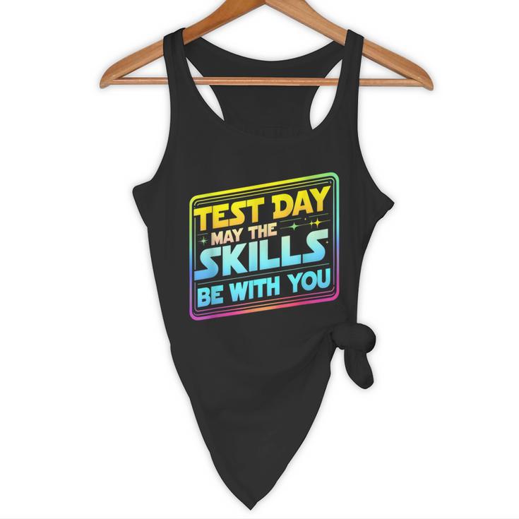 Testing Day Test Day May The Skills Be With You Teacher Flowy Tank, novelty gifts, funny gifts
