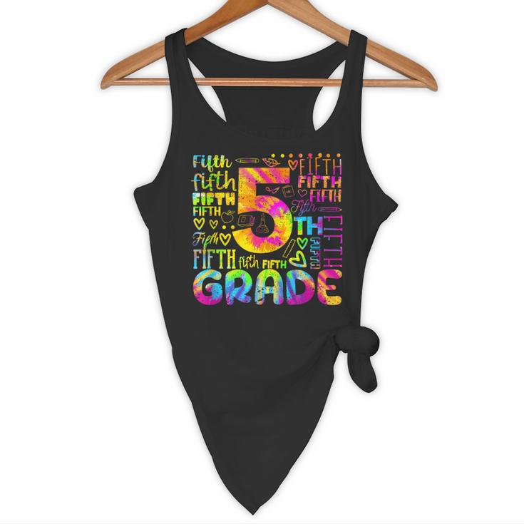 Tie Dye 5th Grade Typography Team Fifth Grade Teacher For Men Women Girls Kids Flowy Tank, novelty gifts, funny gifts