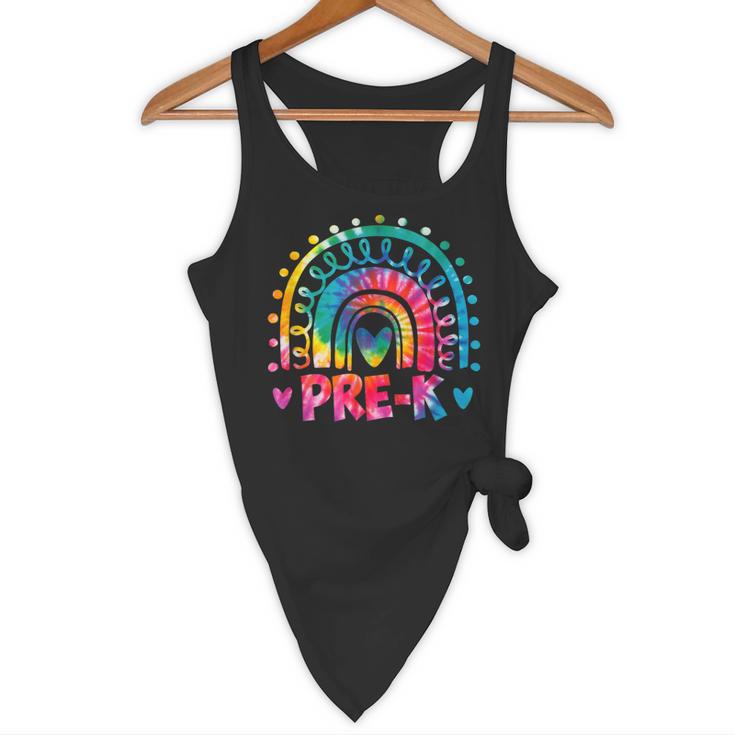 Tie Dye Prek Teacher Rainbow Preschool Back To School Girl Flowy Tank, novelty gifts, funny gifts