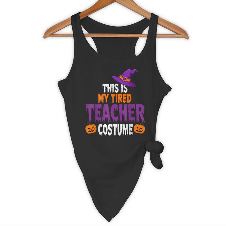 Tired Teacher Costume For Halloween Teachers Flowy Tank, novelty gifts, funny gifts