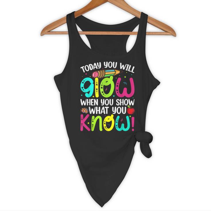 Today You Will Glow When You Show What You Know Teachers Day Flowy Tank, novelty gifts, funny gifts