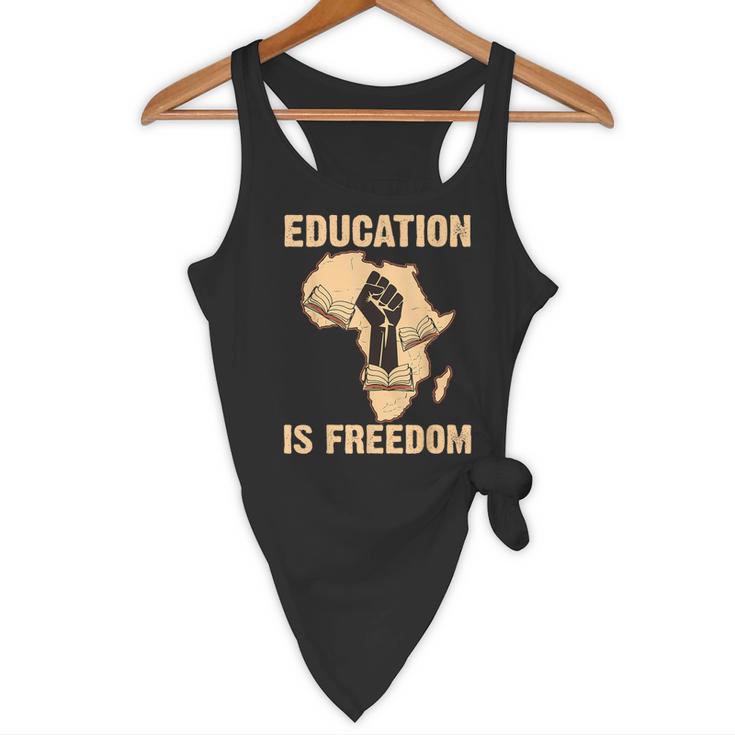 History Education Is Freedom African Map Black Teacher Flowy Tank, novelty gifts, funny gifts