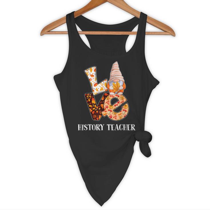 History Teacher Love Autumn Fall Gnome For Teachers For Men Women Flowy Tank, novelty gifts, funny gifts