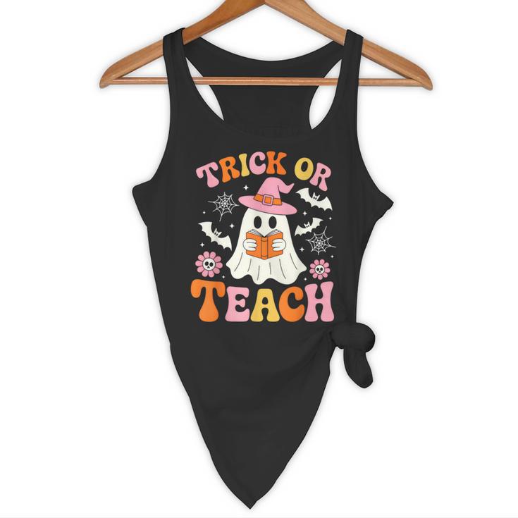 Trick Or Teach Cute Floral Ghost Teacher Halloween Costume Flowy Tank, novelty gifts, funny gifts Trick Or Teach Cute Floral Ghost Teacher Halloween Costume Flowy Tank, novelty gifts, funny gifts