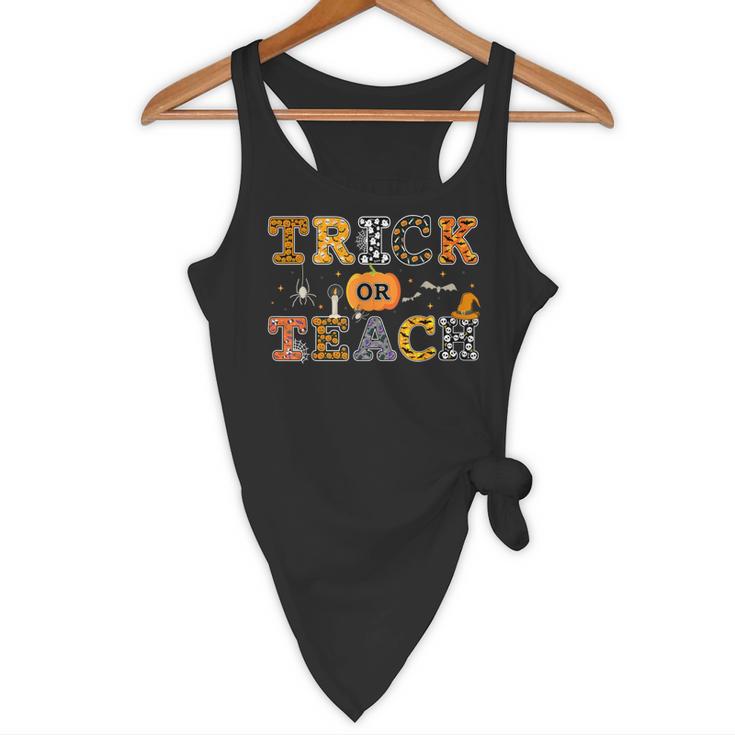 Trick Or Teach Funny School Teacher Halloween Costume Flowy Tank, novelty gifts, funny gifts