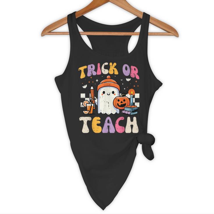 Trick Or Teach Ghost Teacher School Halloween Men Women Flowy Tank, novelty gifts, funny gifts