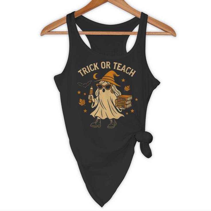 Trick Or Teach Halloween Teacher Flowy Tank, novelty gifts, funny gifts Trick Or Teach Halloween Teacher Flowy Tank, novelty gifts, funny gifts