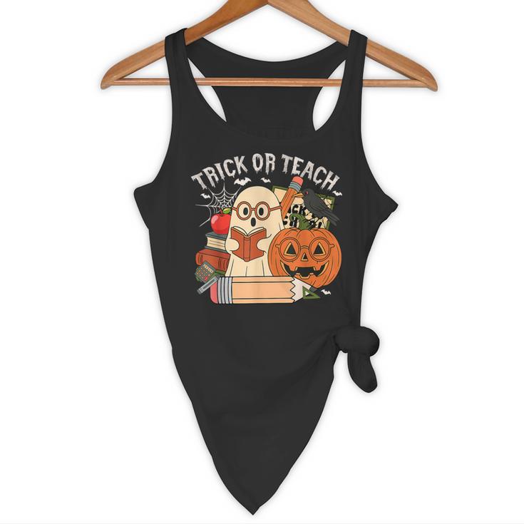 Trick Or Teach Retro Halloween Teacher Women Men Costume Flowy Tank, novelty gifts, funny gifts Trick Or Teach Retro Halloween Teacher Women Men Costume Flowy Tank, novelty gifts, funny gifts