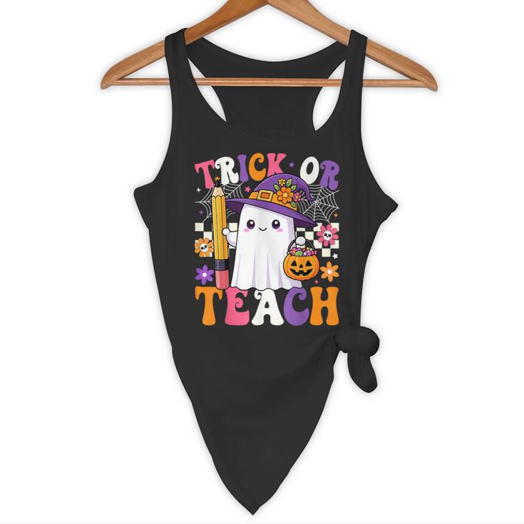 Trick Or Teach Teacher Pencil Ghost Halloween Teacher Flowy Tank, novelty gifts, funny gifts Trick Or Teach Teacher Pencil Ghost Halloween Teacher Flowy Tank, novelty gifts, funny gifts
