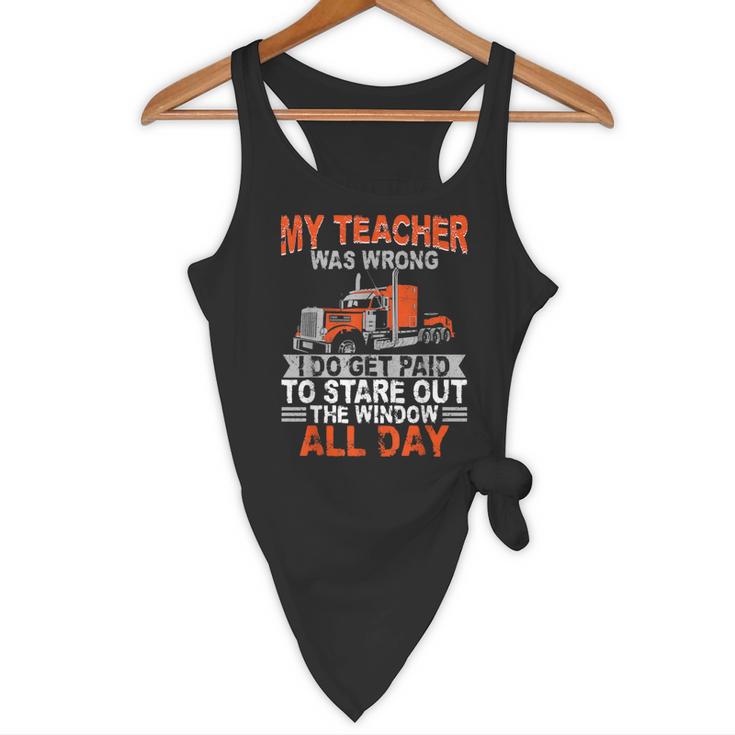Trucker Truck Driver Vintage My Teacher Was Wrong I Do Get Flowy Tank, novelty gifts, funny gifts Trucker Truck Driver Vintage My Teacher Was Wrong I Do Get Flowy Tank, novelty gifts, funny gifts