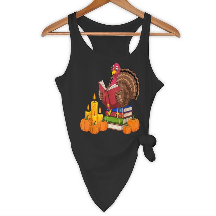 Turkey Reading Books Fall Thanksgiving Teacher Book Flowy Tank, novelty gifts, funny gifts Turkey Reading Books Fall Thanksgiving Teacher Book Flowy Tank, novelty gifts, funny gifts