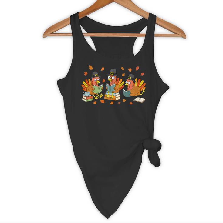 Turkey Reading Books Fall Thanksgiving Teacher Student Flowy Tank, novelty gifts, funny gifts Turkey Reading Books Fall Thanksgiving Teacher Student Flowy Tank, novelty gifts, funny gifts