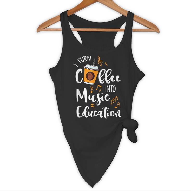 I Turn Coffee Into Music Education Music Teacher Flowy Tank, novelty gifts, funny gifts I Turn Coffee Into Music Education Music Teacher Flowy Tank, novelty gifts, funny gifts