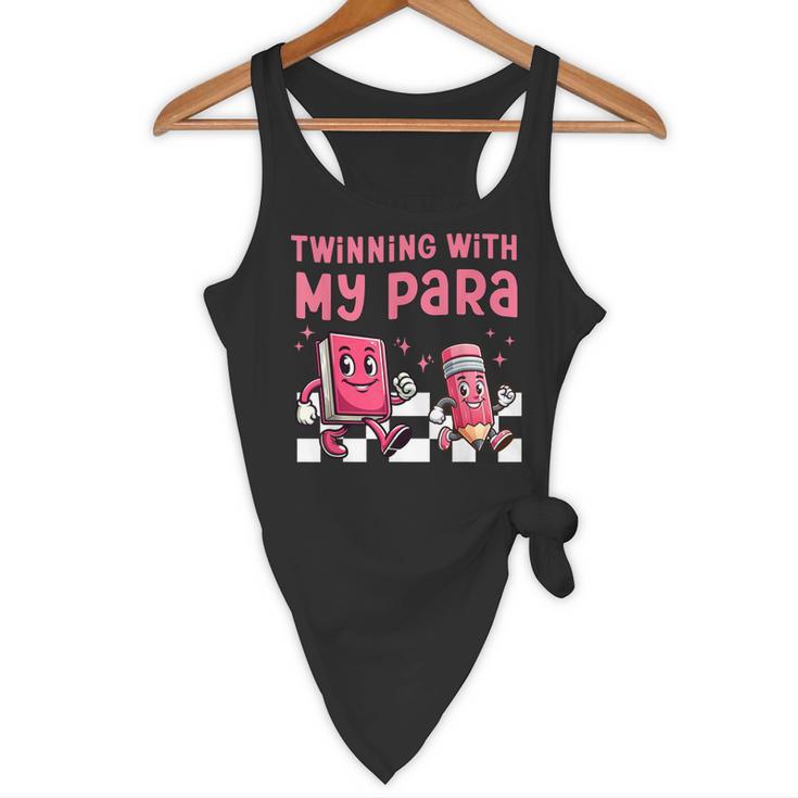 Twinning With My Para Teacher Matching Paraprofessional 70s For Men Women Flowy Tank, novelty gifts, funny gifts