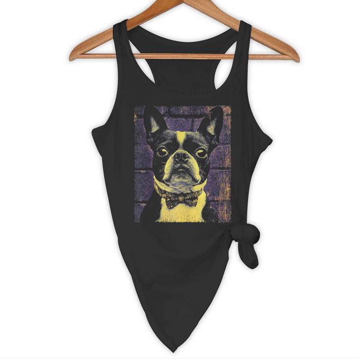 Vintage Boston Terrier Dog Flowy Tank, novelty gifts, funny gifts