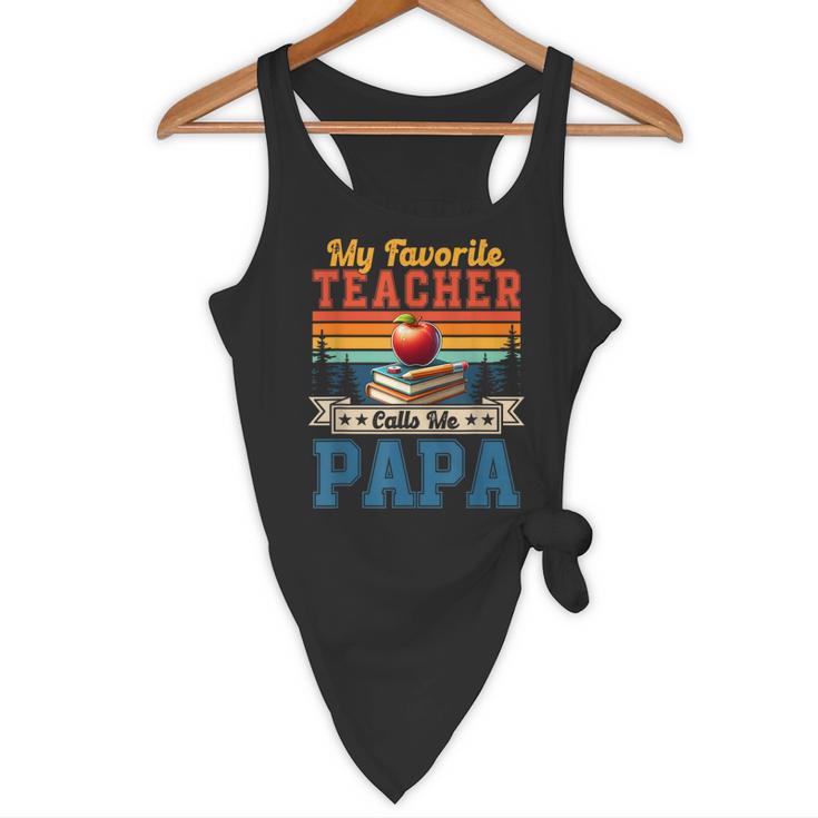 Vintage Retro My Favorite Teacher Calls Me Papa Father's Day Flowy Tank, novelty gifts, funny gifts Vintage Retro My Favorite Teacher Calls Me Papa Father's Day Flowy Tank, novelty gifts, funny gifts