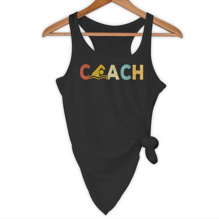 Vintage Swim Coach Swimming Coach Swim Teacher Swimmer Retro Flowy Tank, novelty gifts, funny gifts