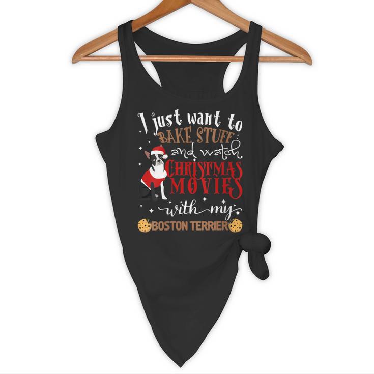 Watch Christmas Movies With My Boston Terrier Bostie Flowy Tank, novelty gifts, funny gifts
