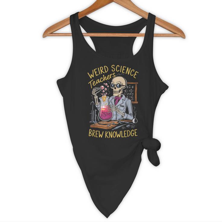 Weird Science Skeleton Halloween Teachers Brew Knowledge Flowy Tank, novelty gifts, funny gifts Weird Science Skeleton Halloween Teachers Brew Knowledge Flowy Tank, novelty gifts, funny gifts