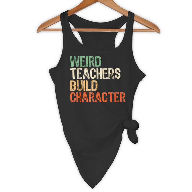 Weird Teachers Build Character Teacher Appreciation Week Day Flowy Tank, novelty gifts, funny gifts