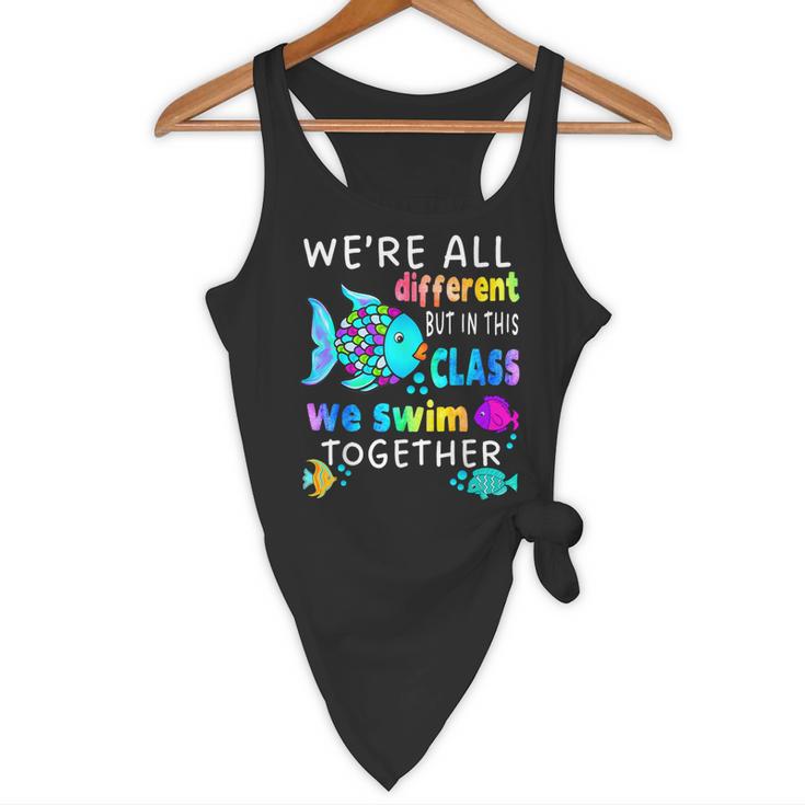 We'Re All Different But We Swim Together Elementary Teacher Flowy Tank, novelty gifts, funny gifts We'Re All Different But We Swim Together Elementary Teacher Flowy Tank, novelty gifts, funny gifts