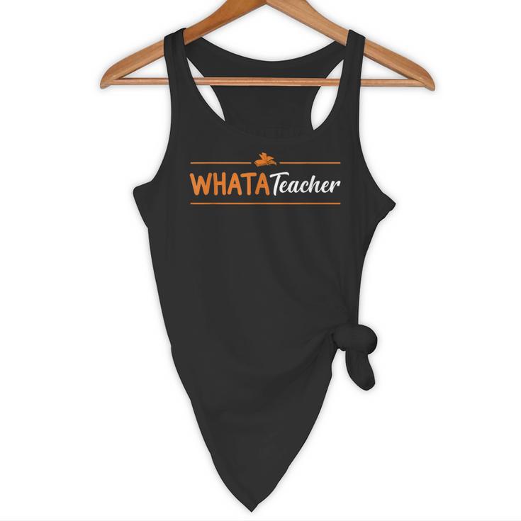 Whatateacher Shirt Teacher Lovers Flowy Tank, novelty gifts, funny gifts