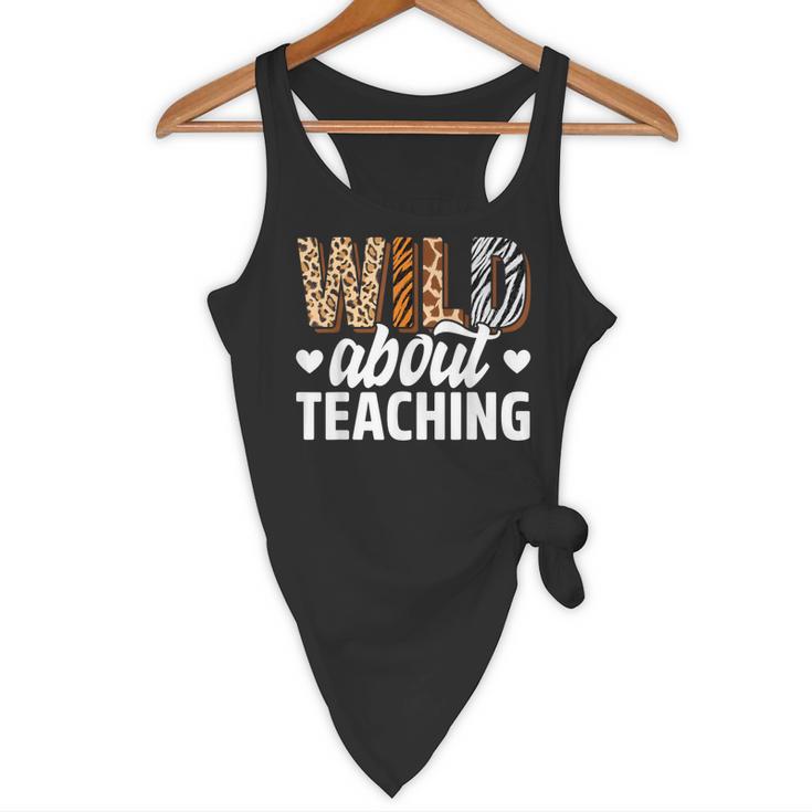 Wild About Teaching Teacher Teaching Back To School Flowy Tank, novelty gifts, funny gifts