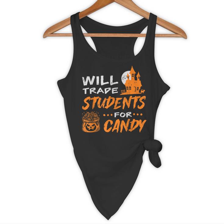 Will Trade Students For Candy Halloween Costume Teacher Flowy Tank, novelty gifts, funny gifts