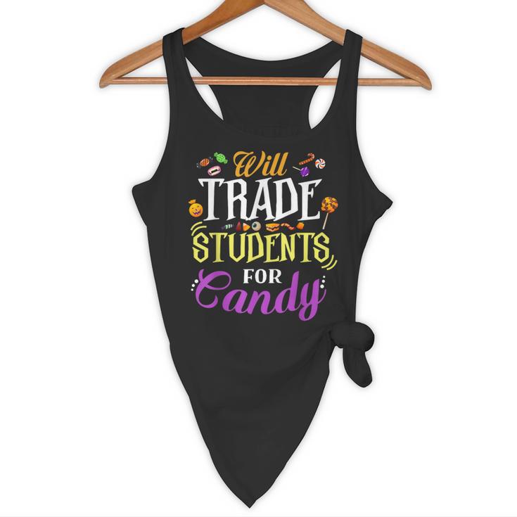 Will Trade Students For Candy Teacher Cute Halloween Costume Flowy Tank, novelty gifts, funny gifts Will Trade Students For Candy Teacher Cute Halloween Costume Flowy Tank, novelty gifts, funny gifts